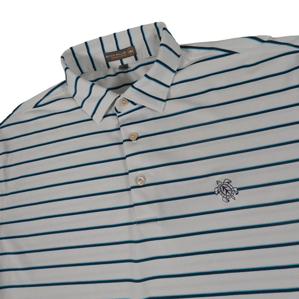 Turtle Creek Country Club Peter Millar Performance Striped Golf Polo Men's Large